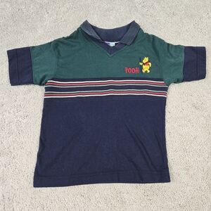 Vintage 90s Winnie The Pooh Polo Colorblock Embroidered Shirt Youth 4/5